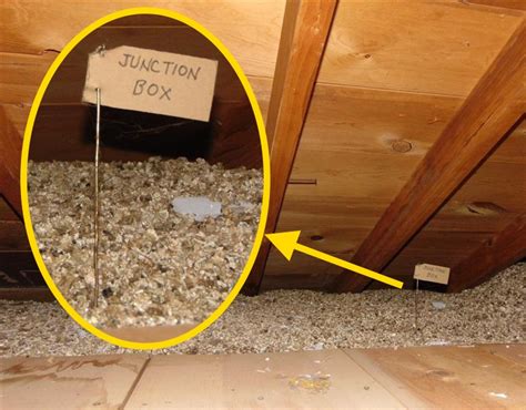 cellulose insulation falling into junction box|attic insulation junction boxes.